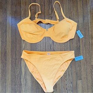 Old Navy Vibrant Orange Bikini Set Size L - 2X NWT Swim Suit